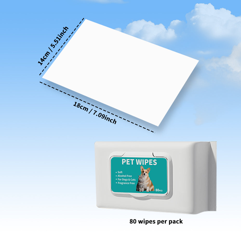 Pet Wipes for Dogs,Cats-Unscented,Alcohol-Free Gentle Grooming Wipes for Paws, Body,Bum-Quick Cleaning for Fresher, Healthier Pet-100 Sheets