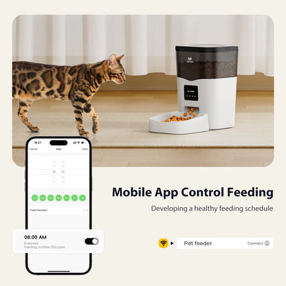 Smart Wifi Automatic Cat Feeder 3L Dog Pet Food Dispenser Scheduled Feeding with App Remote Control