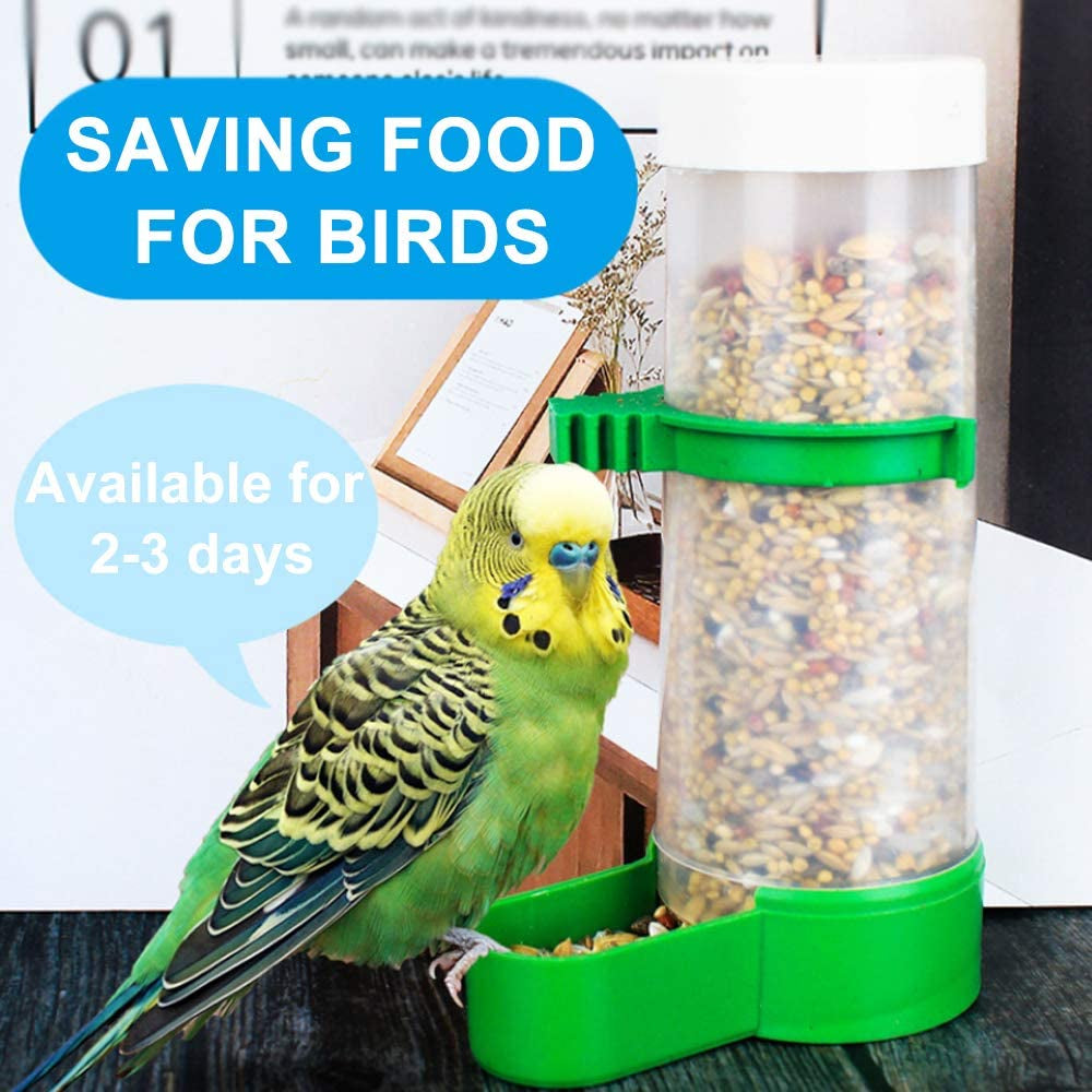 Bird Water & Food Dispenser Set, Automatic Feeder - 2X 90Ml Water, 1X 150Ml Food Feeder, BPA Free, for Parrots, Lovebirds, Cockatiel