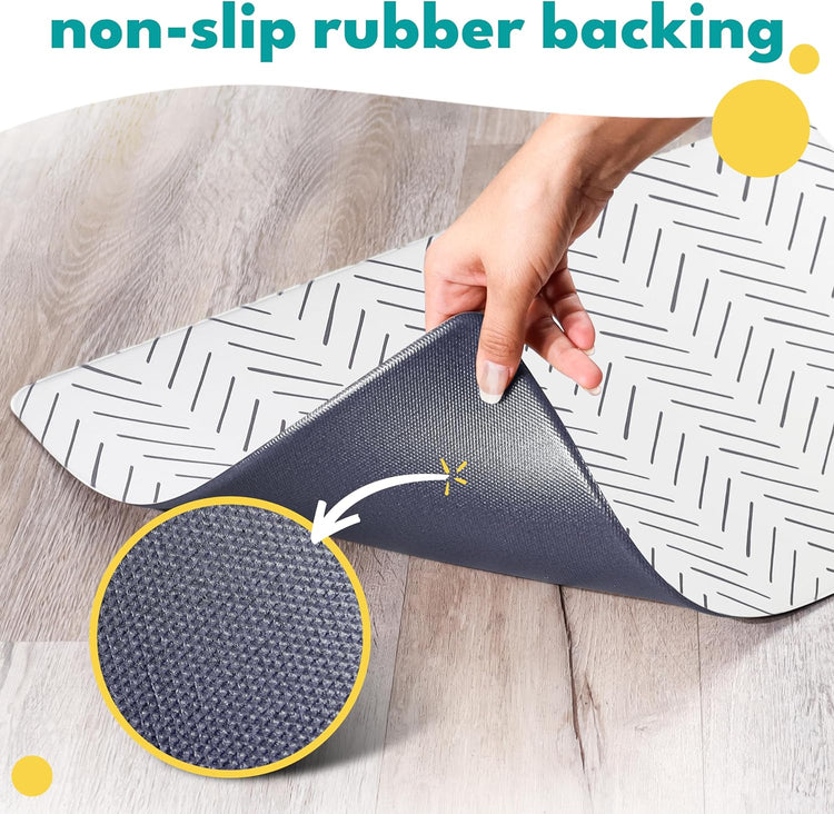 Large Dog Mat for Food and Water, Cat Feeding Mat | Large Waterproof Dog Bowl Mat | Non-Slip Pet Food Mat for Floors | Pet Mats for Food and Water | Easy to Clean