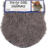 the Dirty Dog Shammy - Antimicrobial Microfiber, Fast-Drying Plush Dog Towel with Dual Hand Pockets & Elastic - Super Absorbent, Odor-Resistant, Machine Washable - 31×13 In, Grey