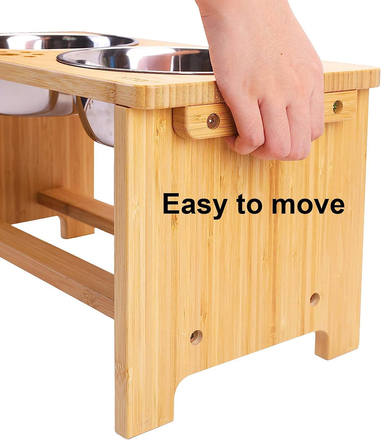 Elevated Dog Bowls,Raised Dog Bowl Stand with 2 Stainless Steel Bowls,Elevated Raised Dog Bowls for Large Medium Small Sized Dogs
