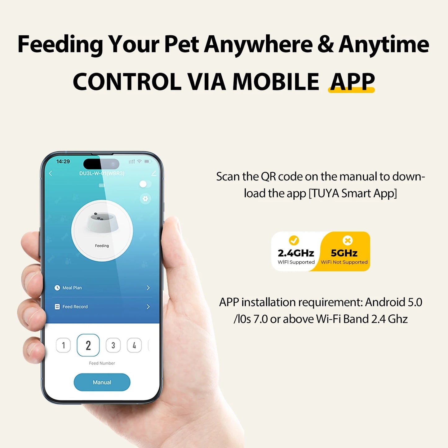 Smart Wifi Automatic Cat Feeder 3L Dog Pet Food Dispenser Scheduled Feeding with App Remote Control