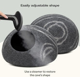 Cat Cave – Premium Felt Cat Bed for Indoor Cats, Handmade 100% Merino Wool, Cat (Medium, Dark Grey)