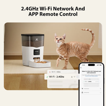 Smart Wifi Automatic Cat Feeder 3L Dog Pet Food Dispenser Scheduled Feeding with App Remote Control