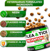 Flea and Tick Prevention for Dogs Chews Natural Dog Flea and & Tick Control Advanced Oral Pills Supplement Treatment for All Breeds & Size Vet Formulated Soft Chewables Made in USA