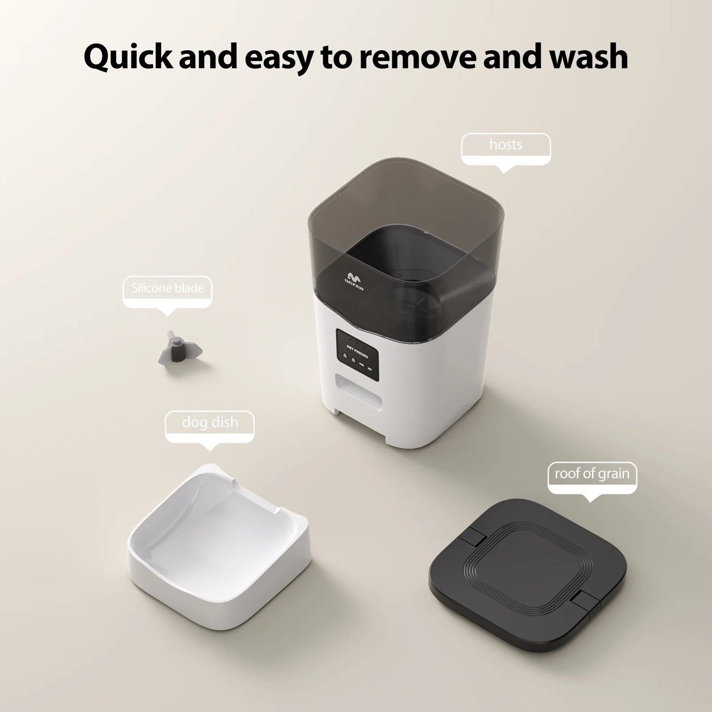 Smart Wifi Automatic Cat Feeder 3L Dog Pet Food Dispenser Scheduled Feeding with App Remote Control