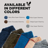 Soggy Doggy Super Shammy Dog Towel - Microfiber Chenille Towel for Drying Dogs and Cleaning Paws - Fast Drying with Hand Pockets for Ease (Gray, 31” X 14”)