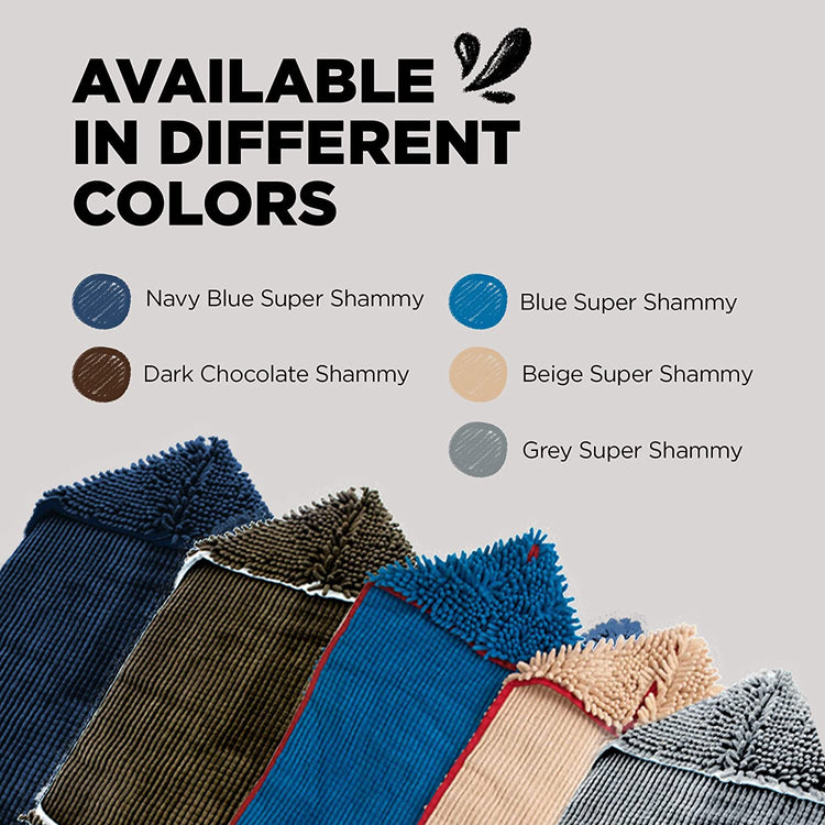 Soggy Doggy Super Shammy Dog Towel - Microfiber Chenille Towel for Drying Dogs and Cleaning Paws - Fast Drying with Hand Pockets for Ease (Gray, 31” X 14”)