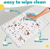 Large Dog Mat for Food and Water, Cat Feeding Mat | Large Waterproof Dog Bowl Mat | Non-Slip Pet Food Mat for Floors | Pet Mats for Food and Water | Easy to Clean