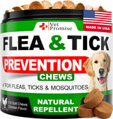 Flea and Tick Prevention for Dogs Chews Natural Dog Flea and & Tick Control Advanced Oral Pills Supplement Treatment for All Breeds & Size Vet Formulated Soft Chewables Made in USA