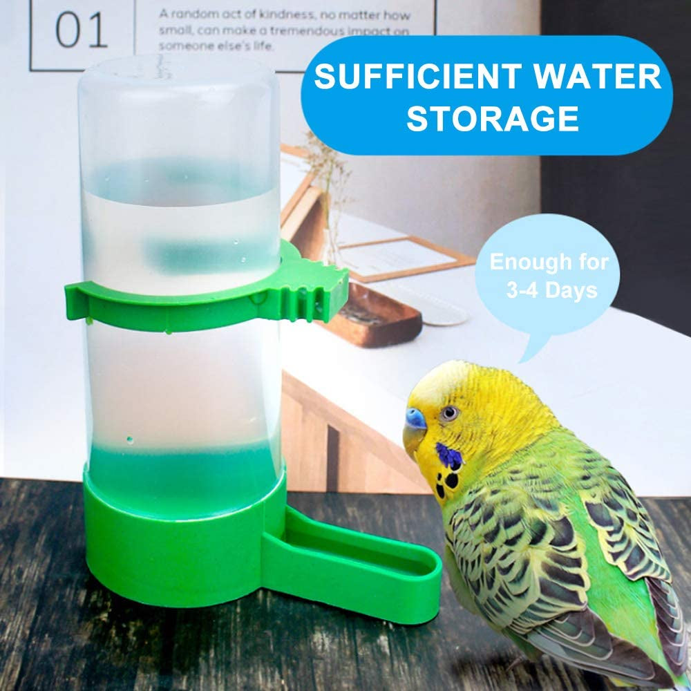 Bird Water & Food Dispenser Set, Automatic Feeder - 2X 90Ml Water, 1X 150Ml Food Feeder, BPA Free, for Parrots, Lovebirds, Cockatiel