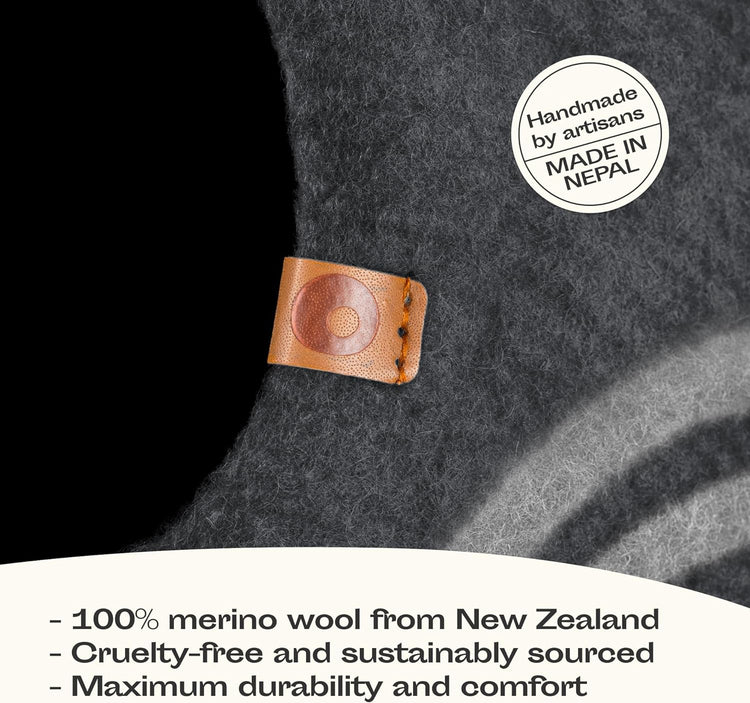 Cat Cave – Premium Felt Cat Bed for Indoor Cats, Handmade 100% Merino Wool, Cat (Medium, Dark Grey)