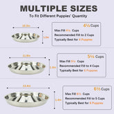 Premium Stainless Steel Puppy Dog Bowls - 2 Pack, 11.8 Inch Feeding Dishes for Food and Water