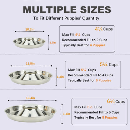 Premium Stainless Steel Puppy Dog Bowls - 2 Pack, 11.8 Inch Feeding Dishes for Food and Water