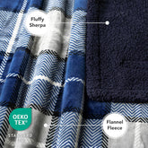 Waterproof Dog Blanket for Small Medium Dog Puppy Cat Throw for Couch Cover Leakproof Protection, Sherpa Fleece, Reversible Soft Washable 29X40 Plaid Navy Blue