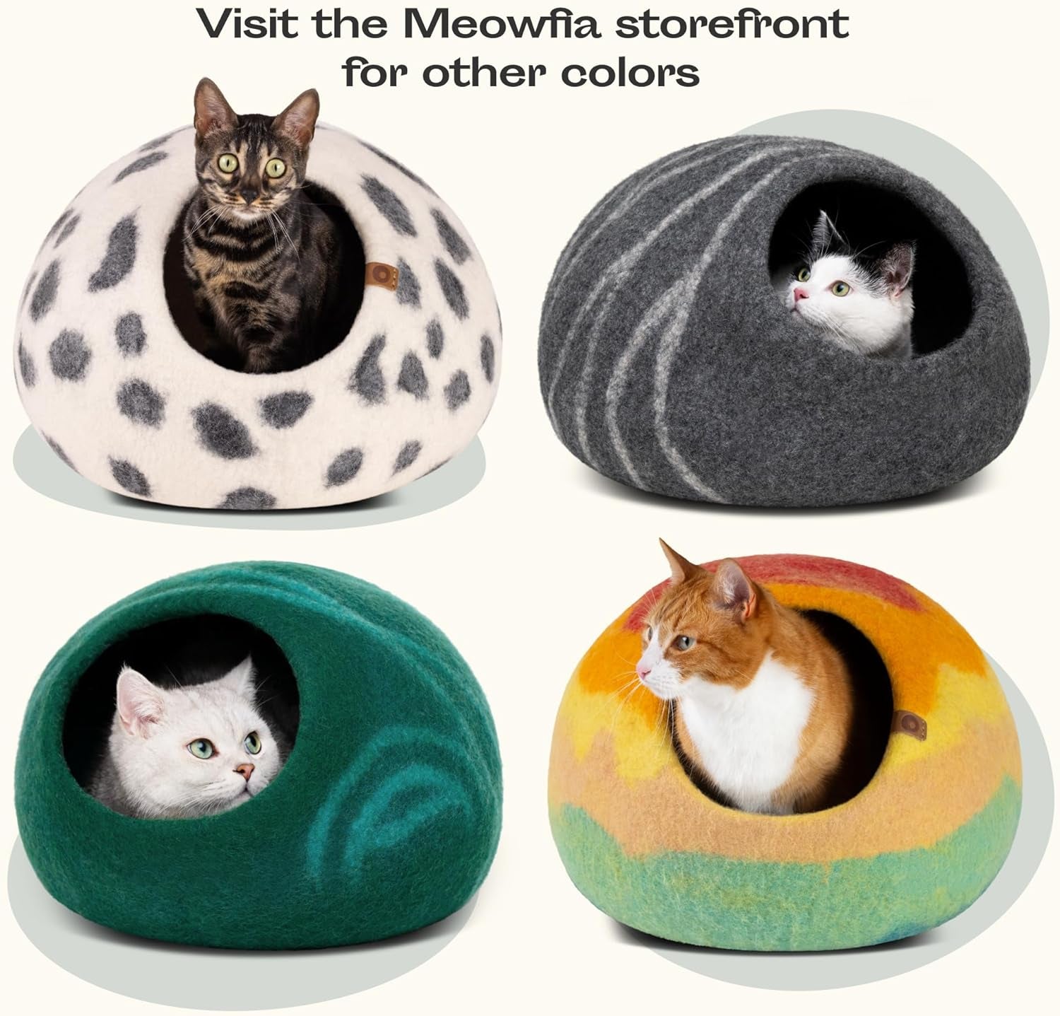 Cat Cave – Premium Felt Cat Bed for Indoor Cats, Handmade 100% Merino Wool, Cat (Medium, Dark Grey)