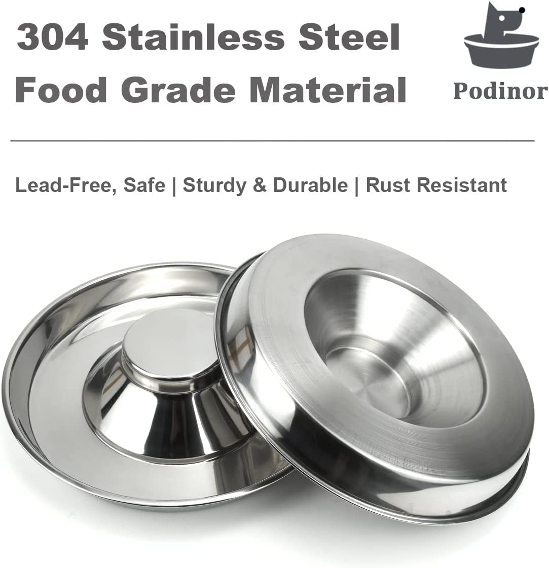 Premium Stainless Steel Puppy Dog Bowls - 2 Pack, 11.8 Inch Feeding Dishes for Food and Water