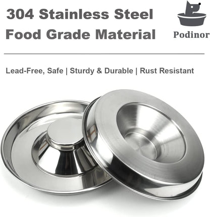 Premium Stainless Steel Puppy Dog Bowls - 2 Pack, 11.8 Inch Feeding Dishes for Food and Water