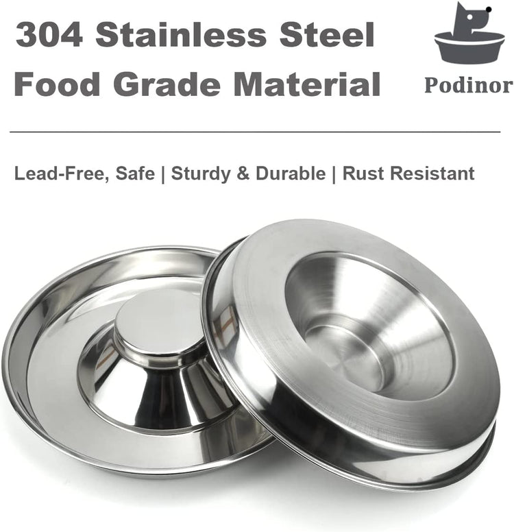 Premium Stainless Steel Puppy Dog Bowls - 2 Pack, 11.8 Inch Feeding Dishes for Food and Water