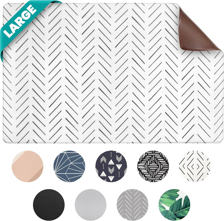 Large Dog Mat for Food and Water, Cat Feeding Mat | Large Waterproof Dog Bowl Mat | Non-Slip Pet Food Mat for Floors | Pet Mats for Food and Water | Easy to Clean